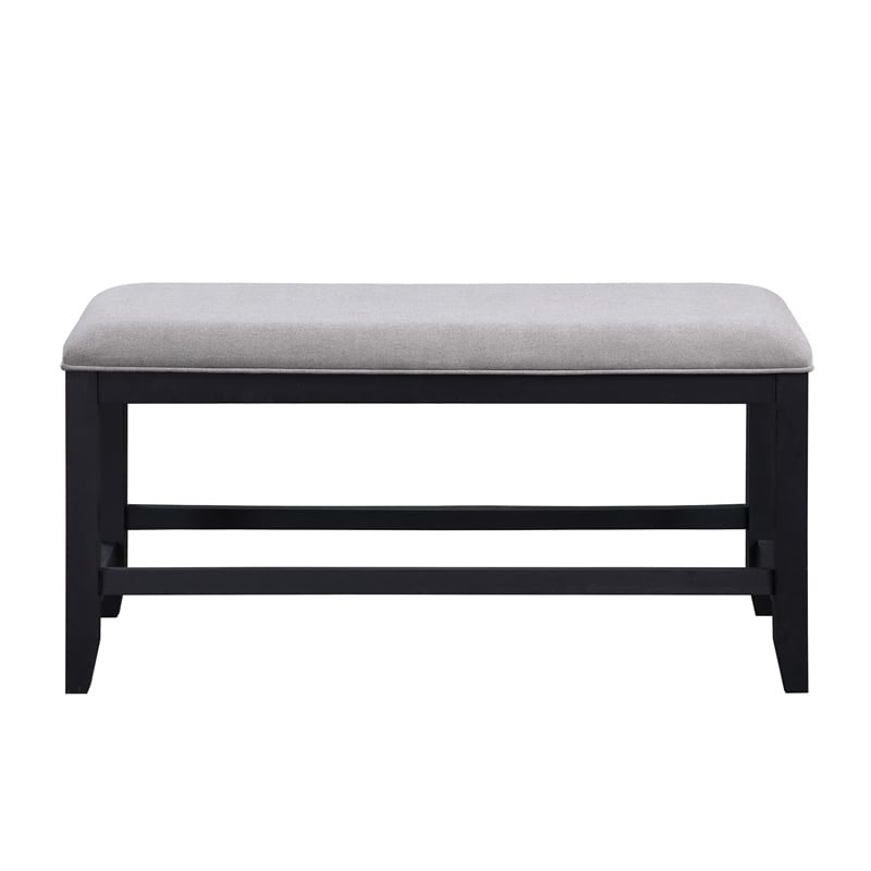 Steve Silver Yves Rubbed Charcoal Wood Counter Bench