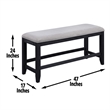 Steve Silver Yves Rubbed Charcoal Wood Counter Bench