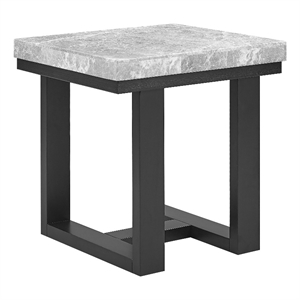 lucca gray marble and espresso wood end table