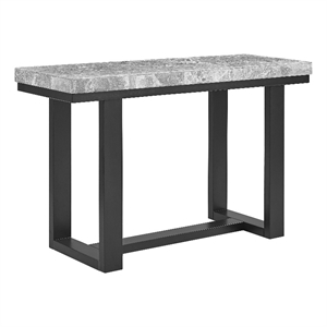 lucca gray marble and espresso wood sofa table