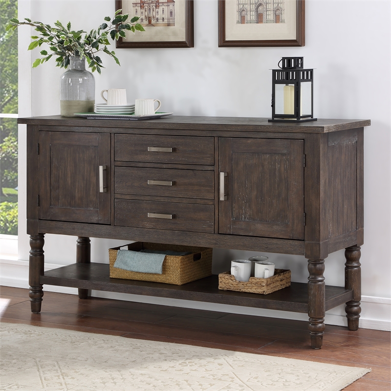 Steve Silver Hutchins Washed Espresso 3- Drawer Wood Server