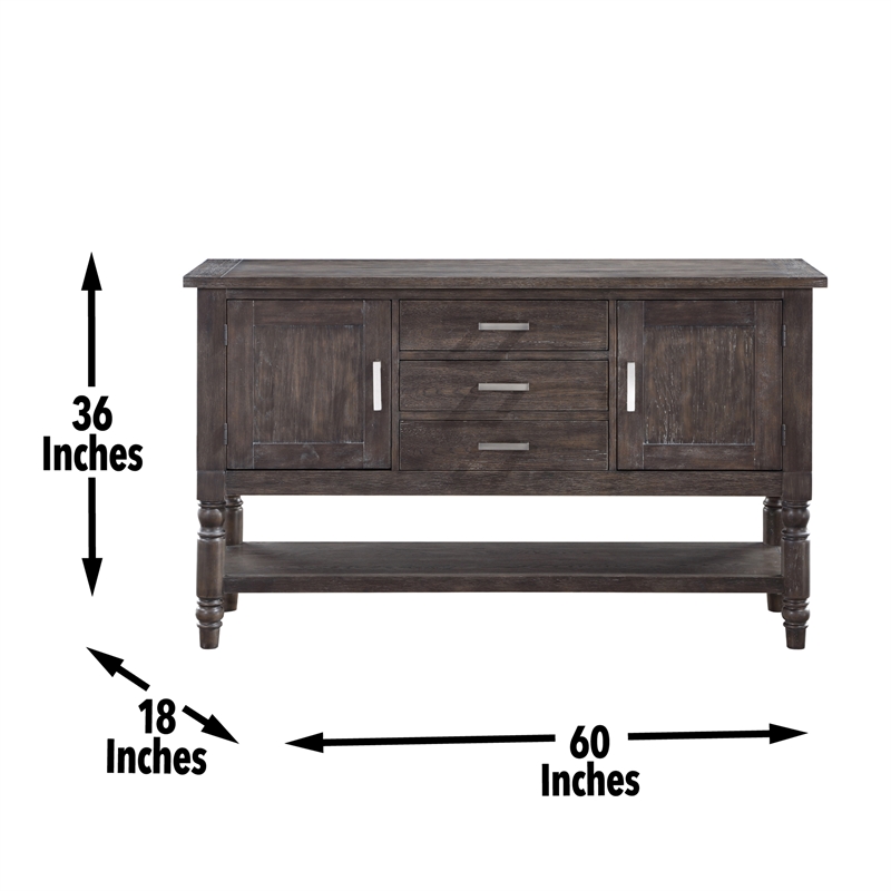 Steve Silver Hutchins Washed Espresso 3- Drawer Wood Server