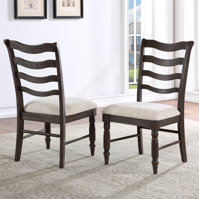 Hutchins Washed Espresso Wood 7-Piece Dining Set