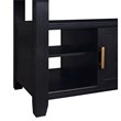 Yves Rubbed Charcoal Wood Counter Height Storage 5-Piece Dining Set