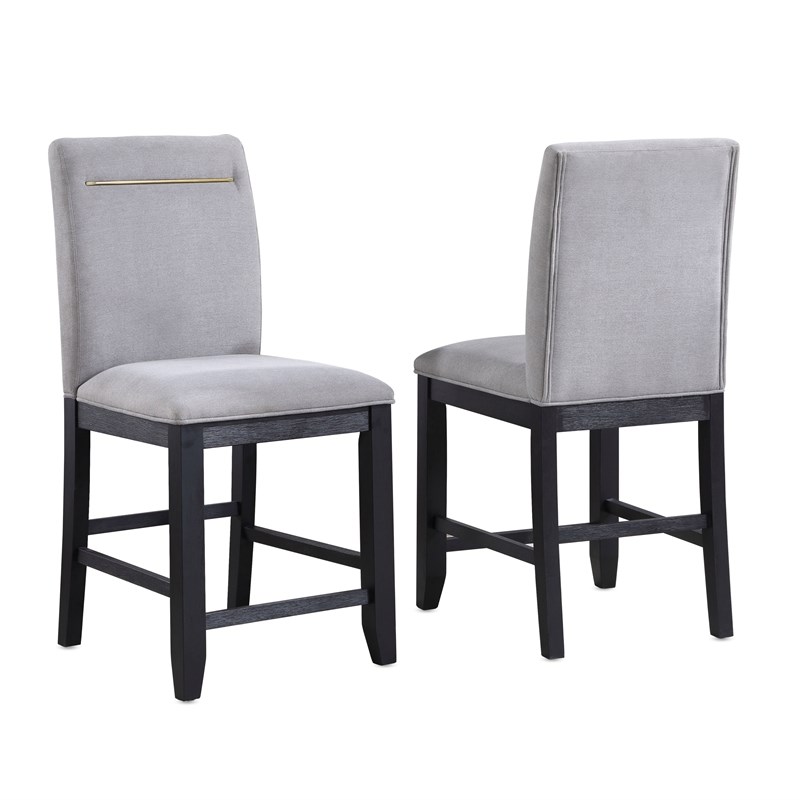 Yves Rubbed Charcoal Wood Counter Height Storage 5-Piece Dining Set