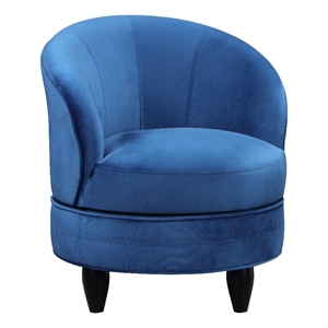 sophia swivel accent chair in blue velvet