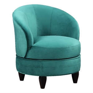 sophia swivel accent chair in green velvet