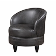 Sophia Swivel Accent Chair in Gray Faux Leather