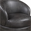 Sophia Swivel Accent Chair in Gray Faux Leather