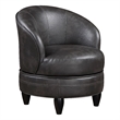 Sophia Swivel Accent Chair in Gray Faux Leather