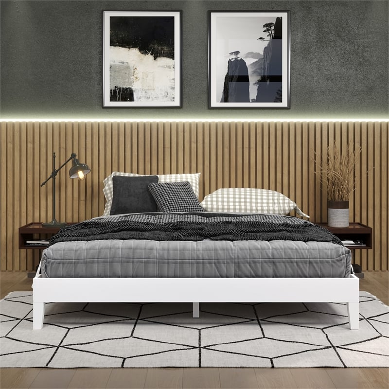 Steve Silver Nix King White Wood Platform Bed