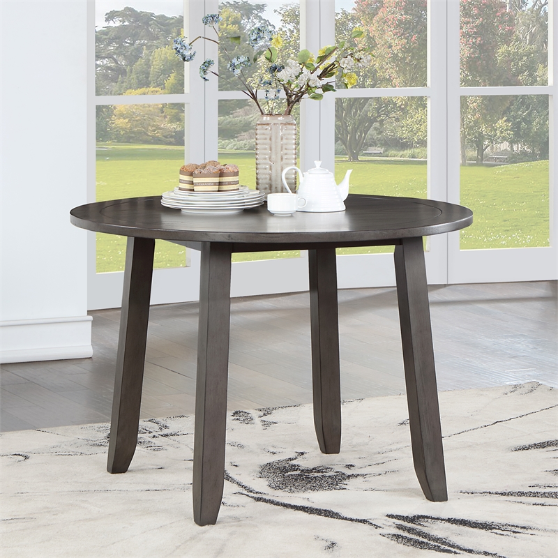 Steve Silver Company Yorktown Wood & Fabric 5-Piece Dining Set in Gray