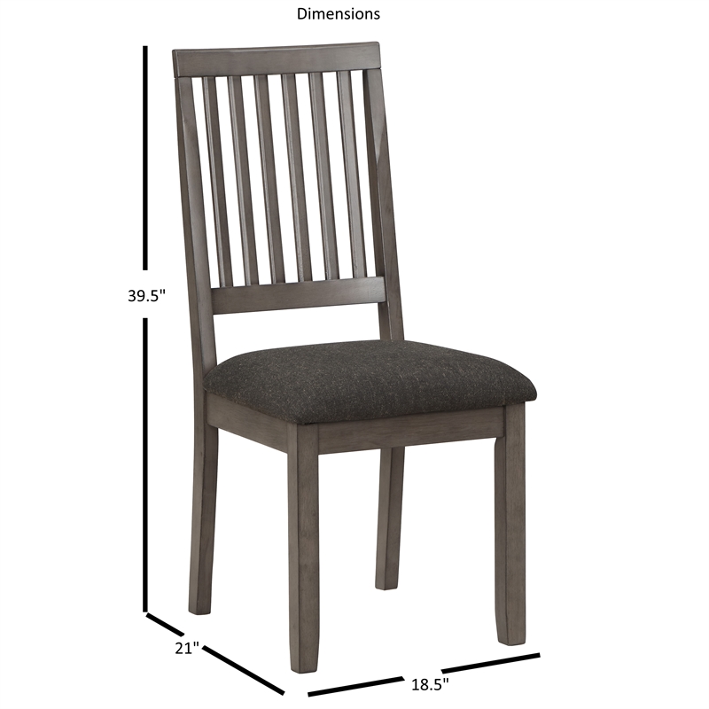 Steve Silver Company Yorktown Wood & Fabric 5-Piece Dining Set in Gray