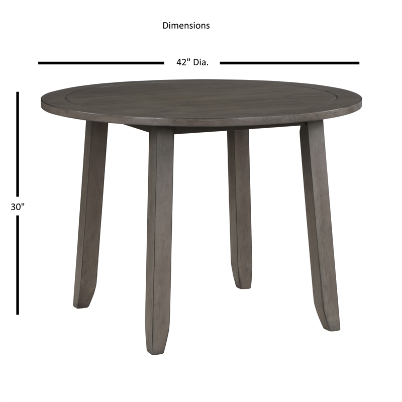 Steve Silver Company Yorktown Wood & Fabric 5-Piece Dining Set in Gray