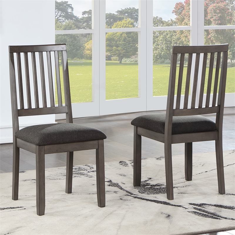 Steve Silver Company Yorktown Wood & Fabric 5-Piece Dining Set in Gray