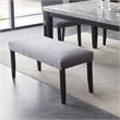 Steve Silver Company Napoli Velvet & Wood Dining Bench in Gray/Black