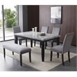 Steve Silver Company Napoli Velvet & Wood Dining Bench in Gray/Black