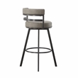 Gene Metal and Beige Faux Leather Swivel Bar Stool