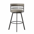 Gene Metal and Beige Faux Leather Swivel Bar Stool