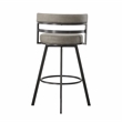 Gene Metal and Beige Faux Leather Swivel Bar Stool