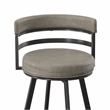 Gene Metal and Beige Faux Leather Swivel Bar Stool