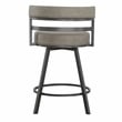 Gene Metal and Gray Faux Leather Swivel Counter Stool