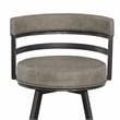 Gene Metal and Gray Faux Leather Swivel Counter Stool