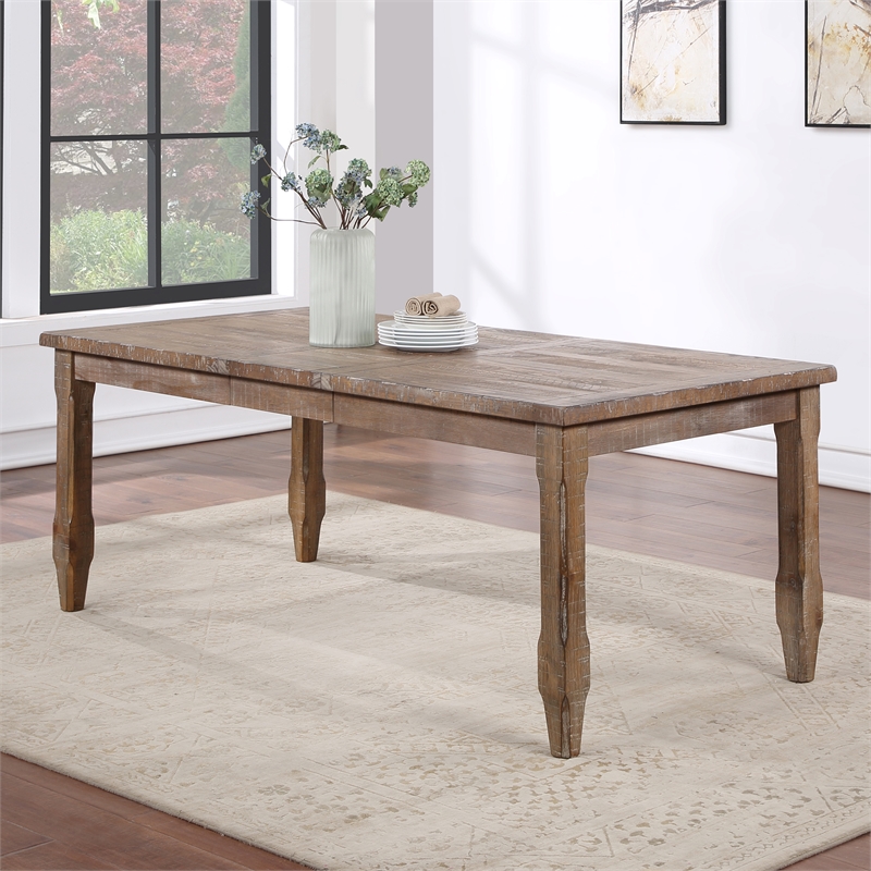 Riverdale Light Brown Distressed Wood 5-Piece Dining Set with Upholstered Chairs