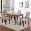 Riverdale Light Brown Distressed Wood 5-Piece Dining Set with Upholstered Chairs