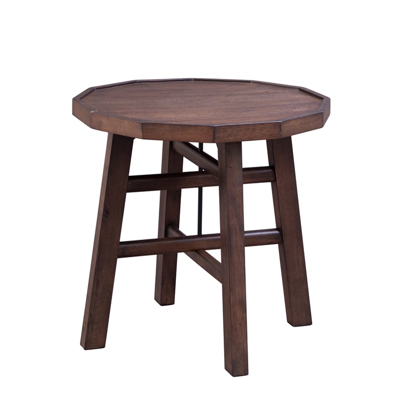 Paisley 3-Piece Burnt Caramel Finish Wood Occasional Table Set
