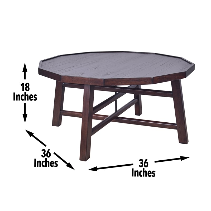 Paisley 3-Piece Burnt Caramel Finish Wood Occasional Table Set
