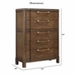 Steve Silver Milan Walnut Brown Wood 5-drawer Chest