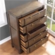 Steve Silver Milan Walnut Brown Wood 5-drawer Chest