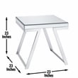 Alfresco Mirrored Glass and Chrome Metal 3-Piece Occasional Set