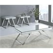 Alfresco Mirrored Glass and Chrome Metal 3-Piece Occasional Set