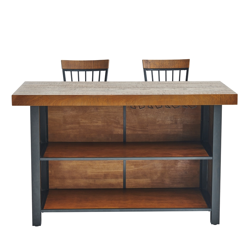 Tyler Chestnut Wood Finish 3-piece Home Bar