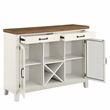 Hyland Off White and Honey Brown Wood Server