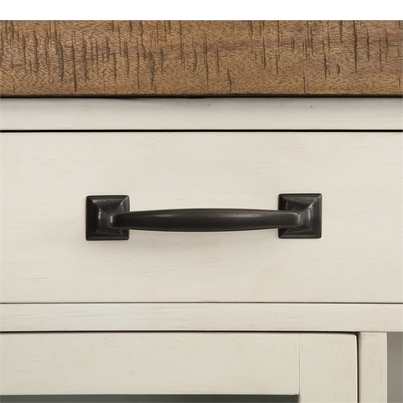 Hyland Off White and Honey Brown Wood Server