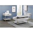 Whitman White Wood and Brass 3-piece Occasional Set