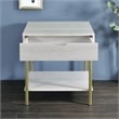 Whitman White Wood and Brass Square End Table