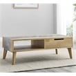 Calgary Natural Finish with Gray Stone Cocktail Table