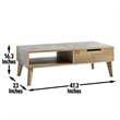 Calgary Natural Finish with Gray Stone Cocktail Table