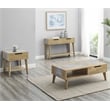 Calgary Natural Finish with Gray Stone Sofa Table