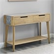 Calgary Natural Finish with Gray Stone Sofa Table