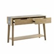Calgary Natural Finish with Gray Stone Sofa Table