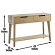 Calgary Natural Finish with Gray Stone Sofa Table