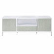 Steve Silver Mirage White Wood and Chrome 58