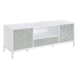Steve Silver Mirage White Wood and Chrome 58