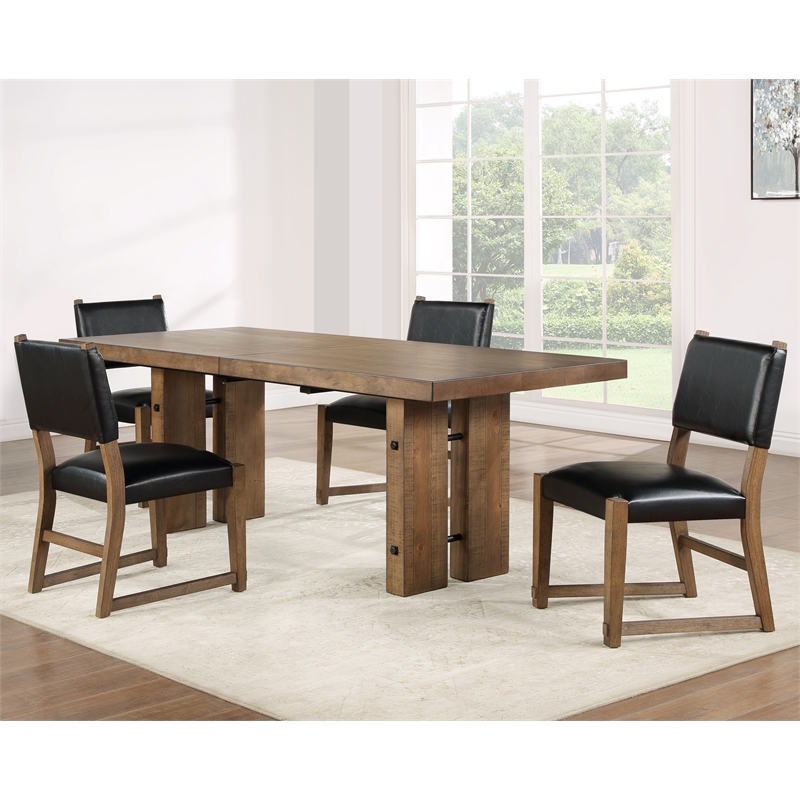 Atmore Dark Driftwood 5-Piece Wood Dining Set