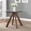 Wade Mocha Brown Wood and Glass Top Dining Table